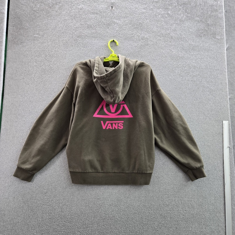 Vans Women Hoodie M Green Fleece Logo Activewear Long‎ Sleeve - Picture 1 of 10